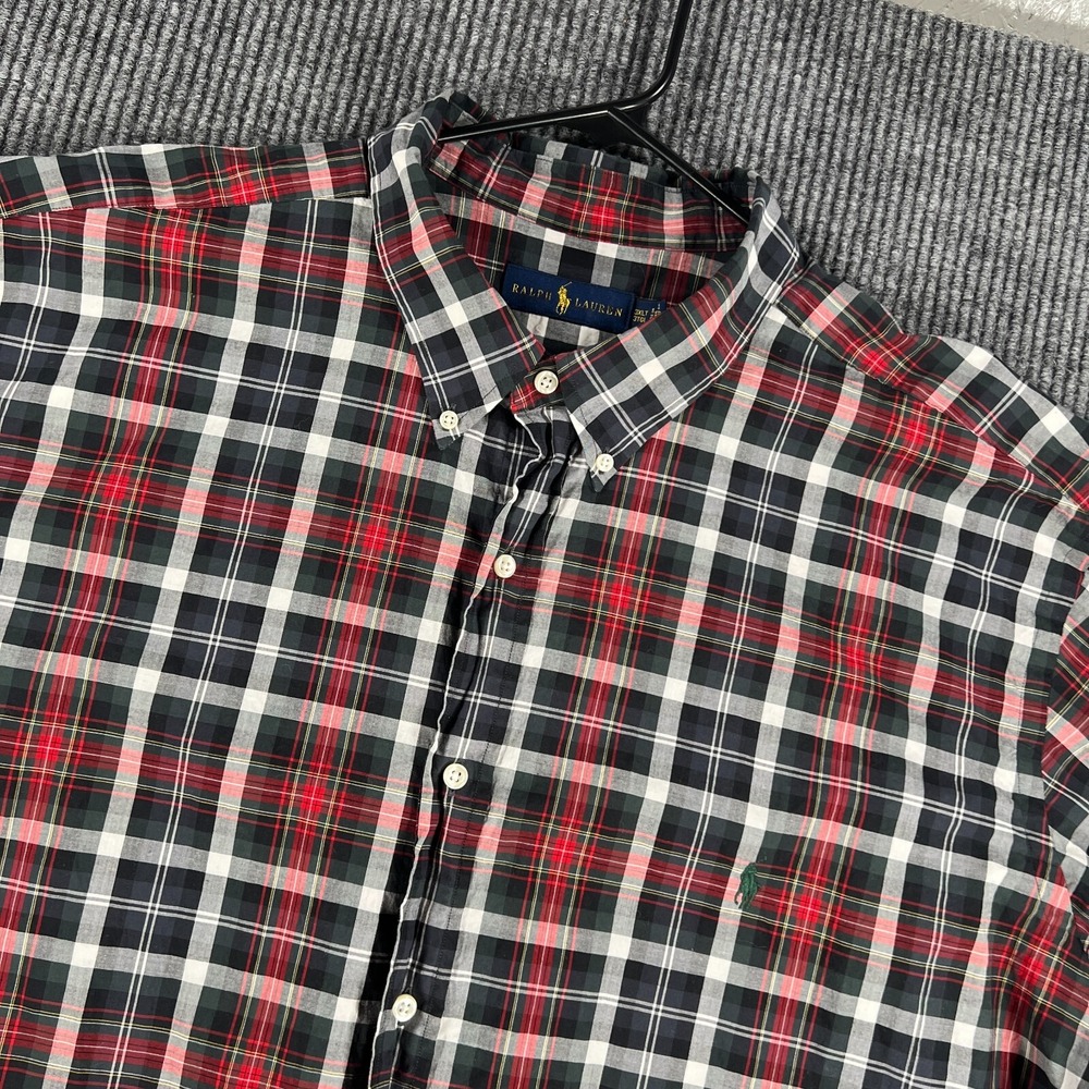 Ralph Lauren Shirt Mens 3XLT Red Plaid Long Sleeve Button Down Casual Dress